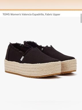 TOMS Black Espadrille Platform Slip-On Shoes